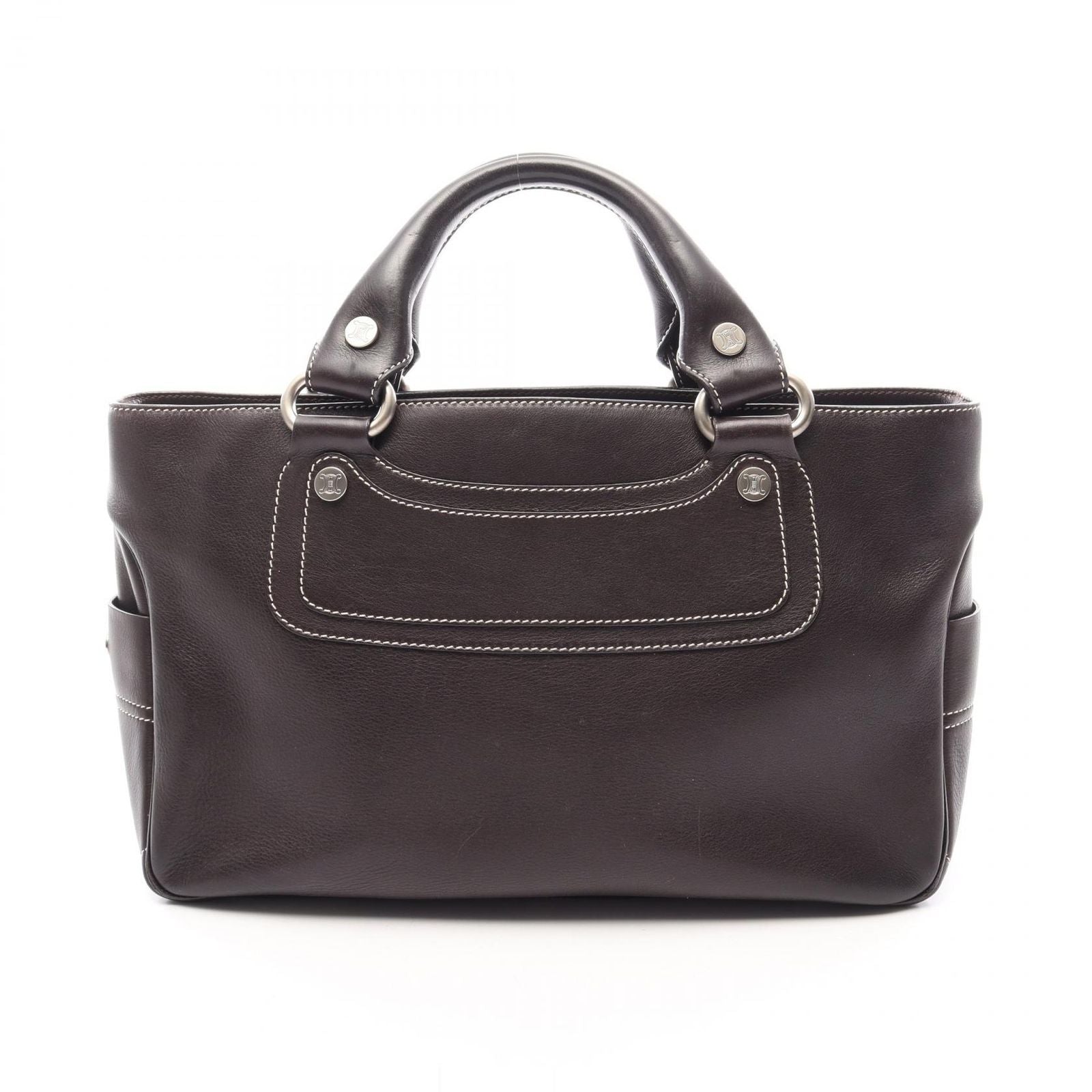 Celine Handbag Boogie Bag Dark Brown Leather