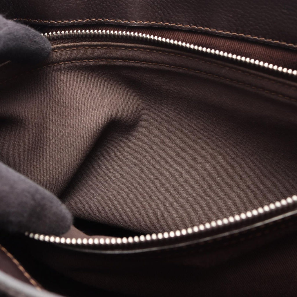 Celine Handbag Boogie Bag Dark Brown Leather — view 5
