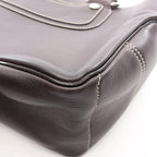Celine Handbag Boogie Bag Dark Brown Leather — view 9