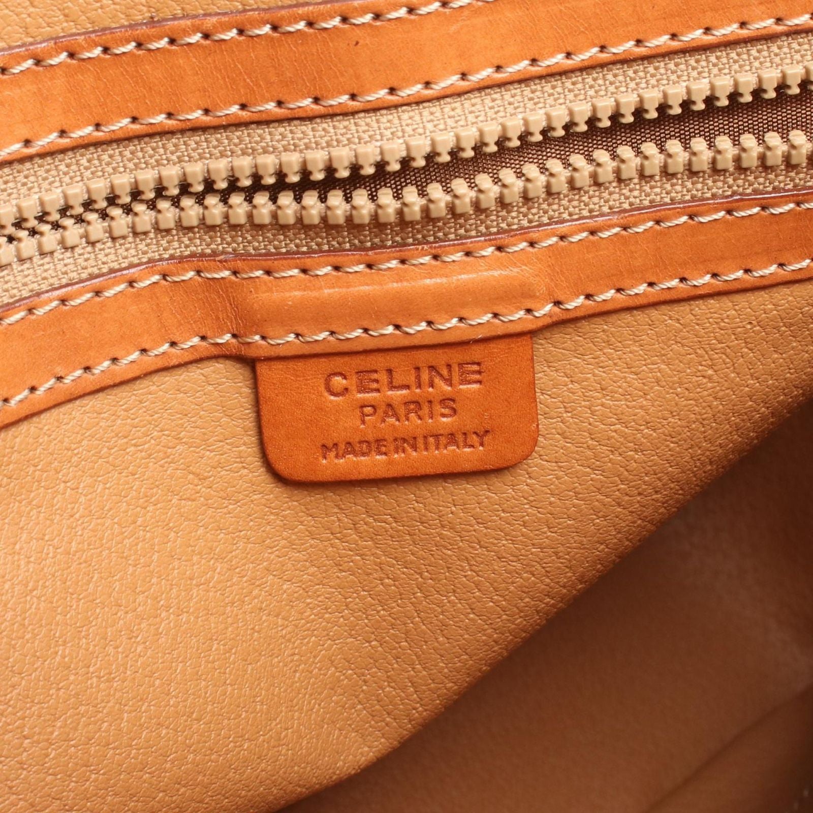 Celine Handbag Macadamia Brown Canvas Leather — view 4