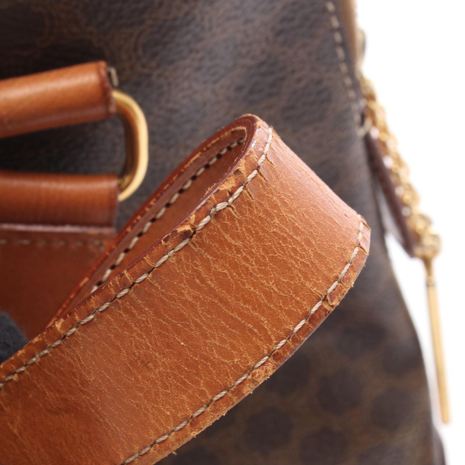 Celine Handbag Macadamia Brown Canvas Leather — view 9