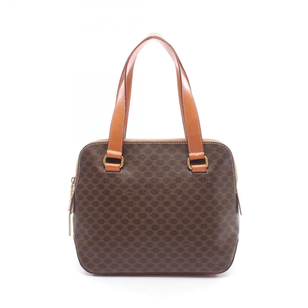 Celine Handbag Macadamia Brown Canvas Leather