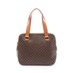 Celine Handbag Macadamia Brown Canvas Leather