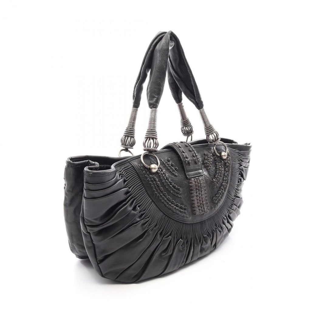 Dior Tote Prissy Gather Black Leather — view 2