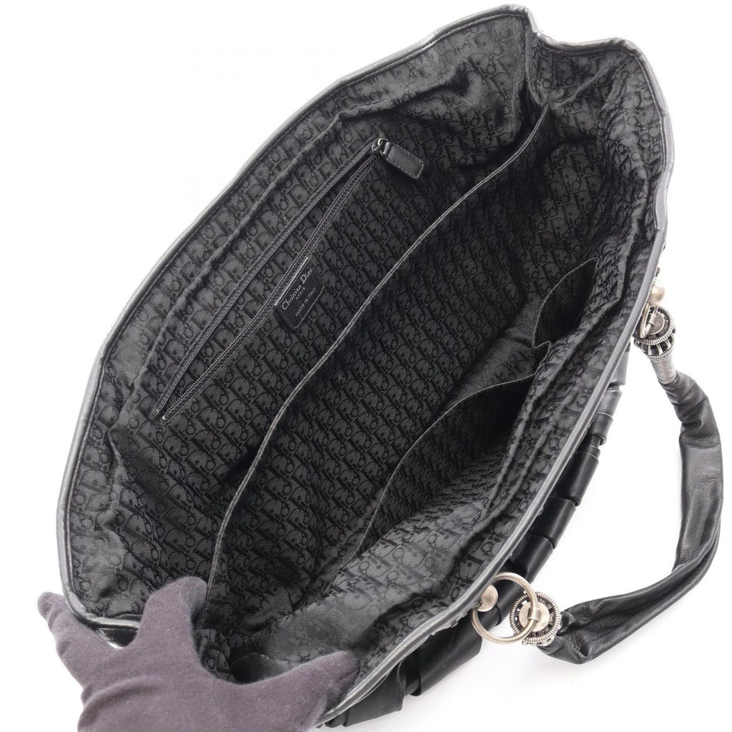 Dior Tote Prissy Gather Black Leather — view 3