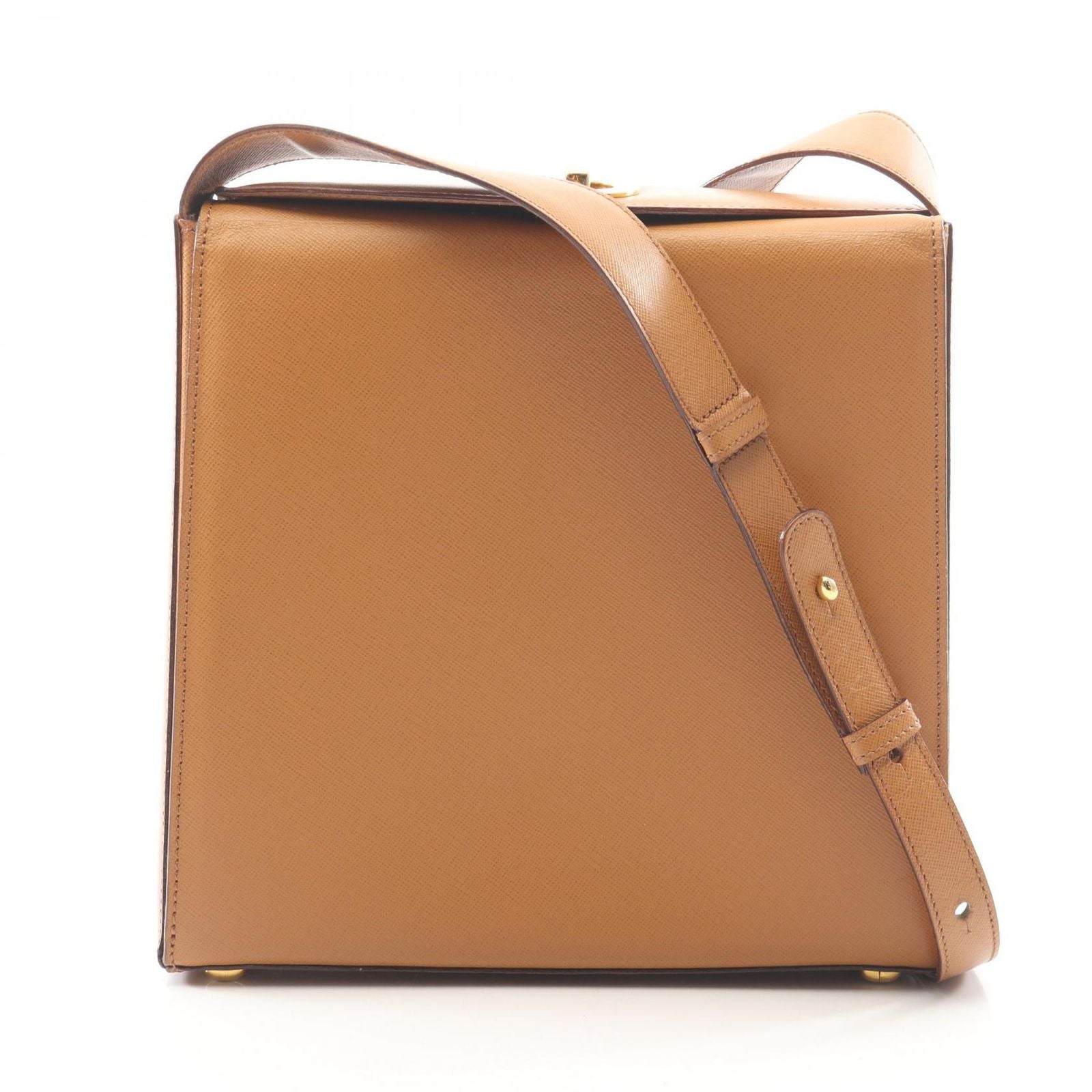 Celine Shoulder Bag Turnlock Brown Leather