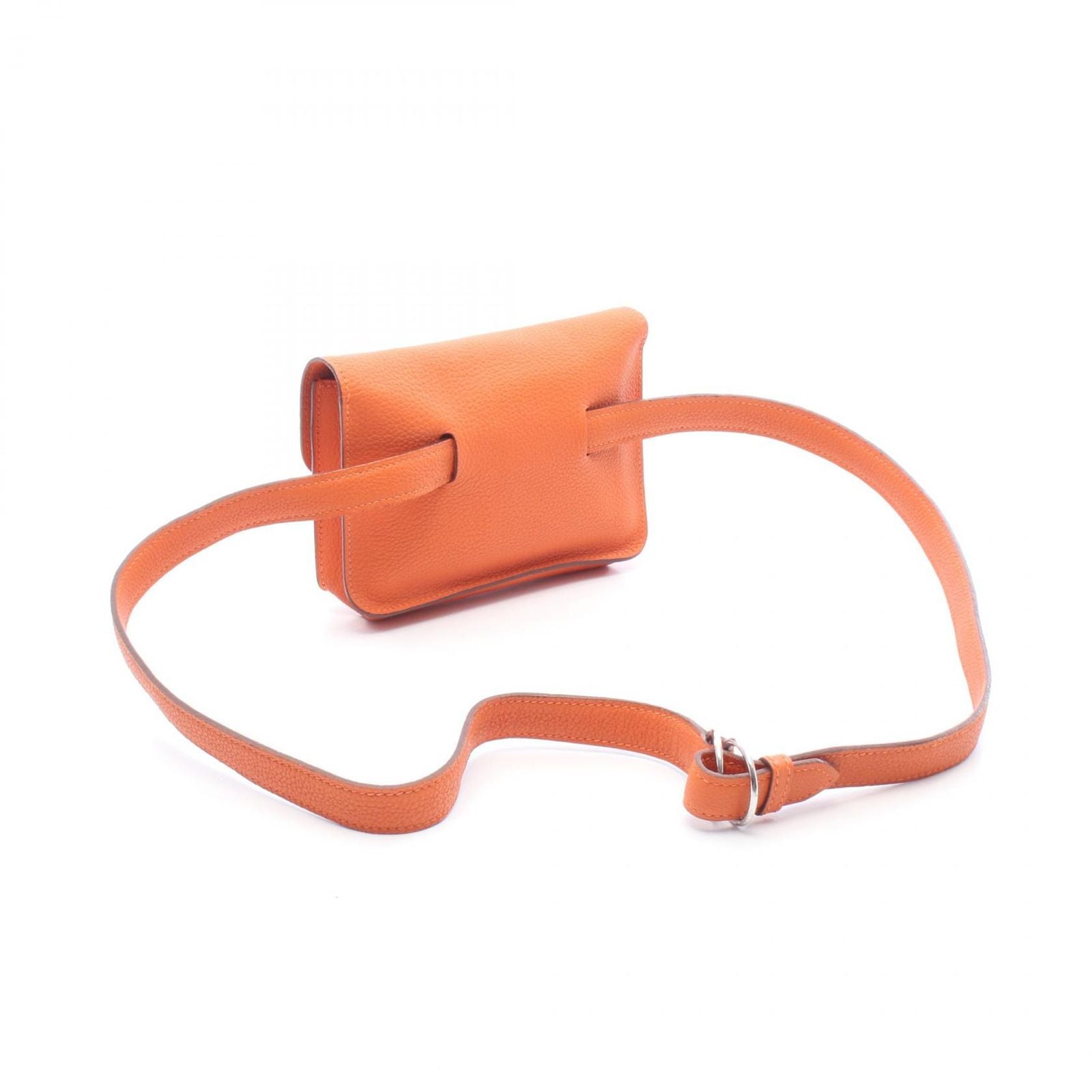 Hermes Waist Bag Pochette Green Orange Leather — view 2