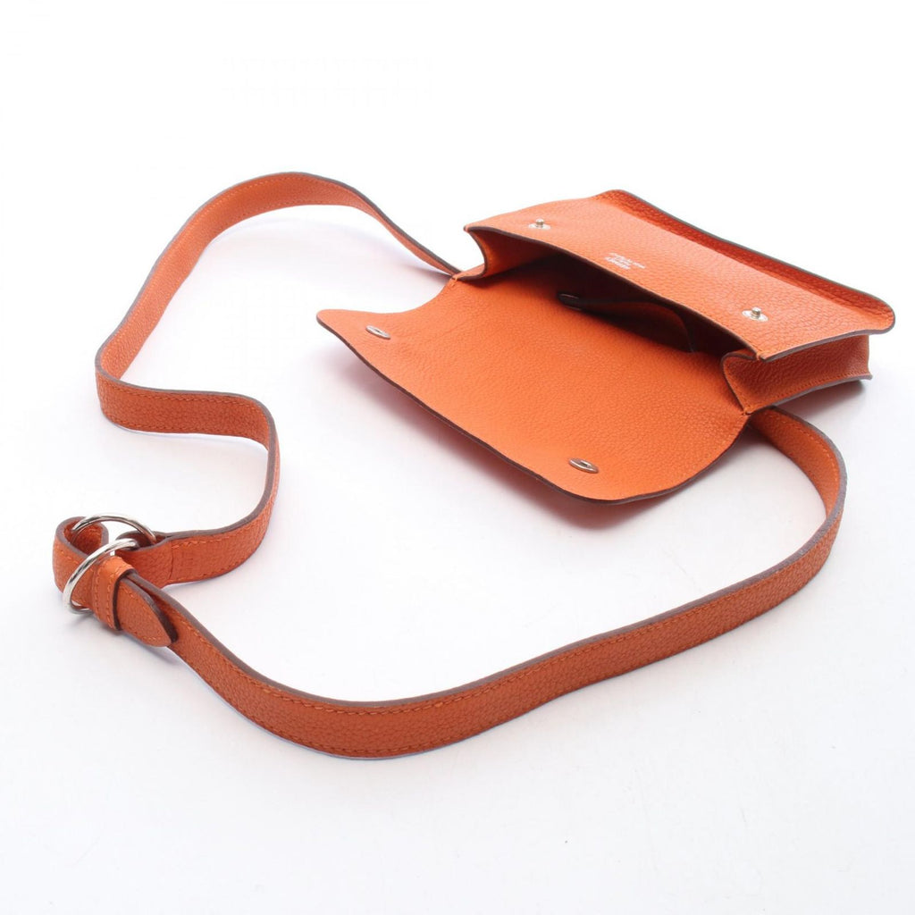 Hermes Waist Bag Pochette Green Orange Leather — view 7