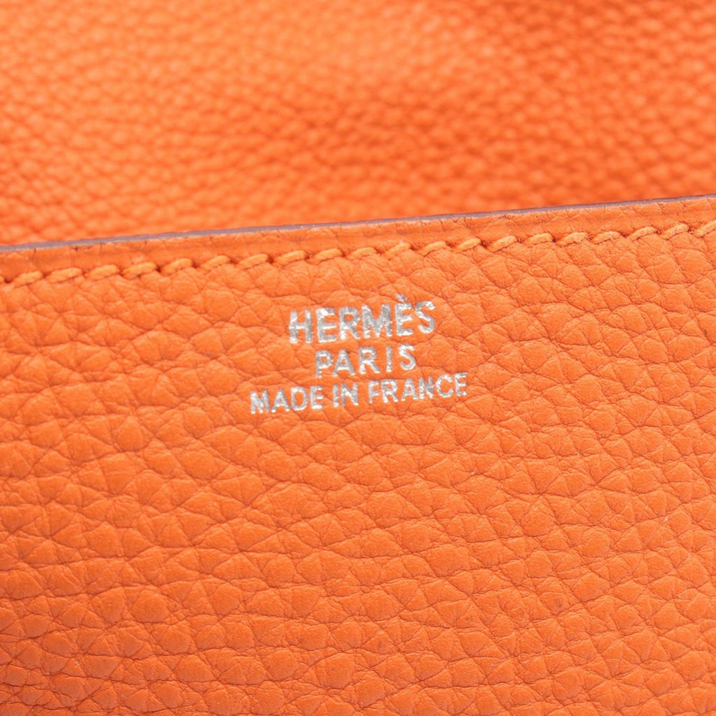 Hermes Waist Bag Pochette Green Orange Leather — view 4