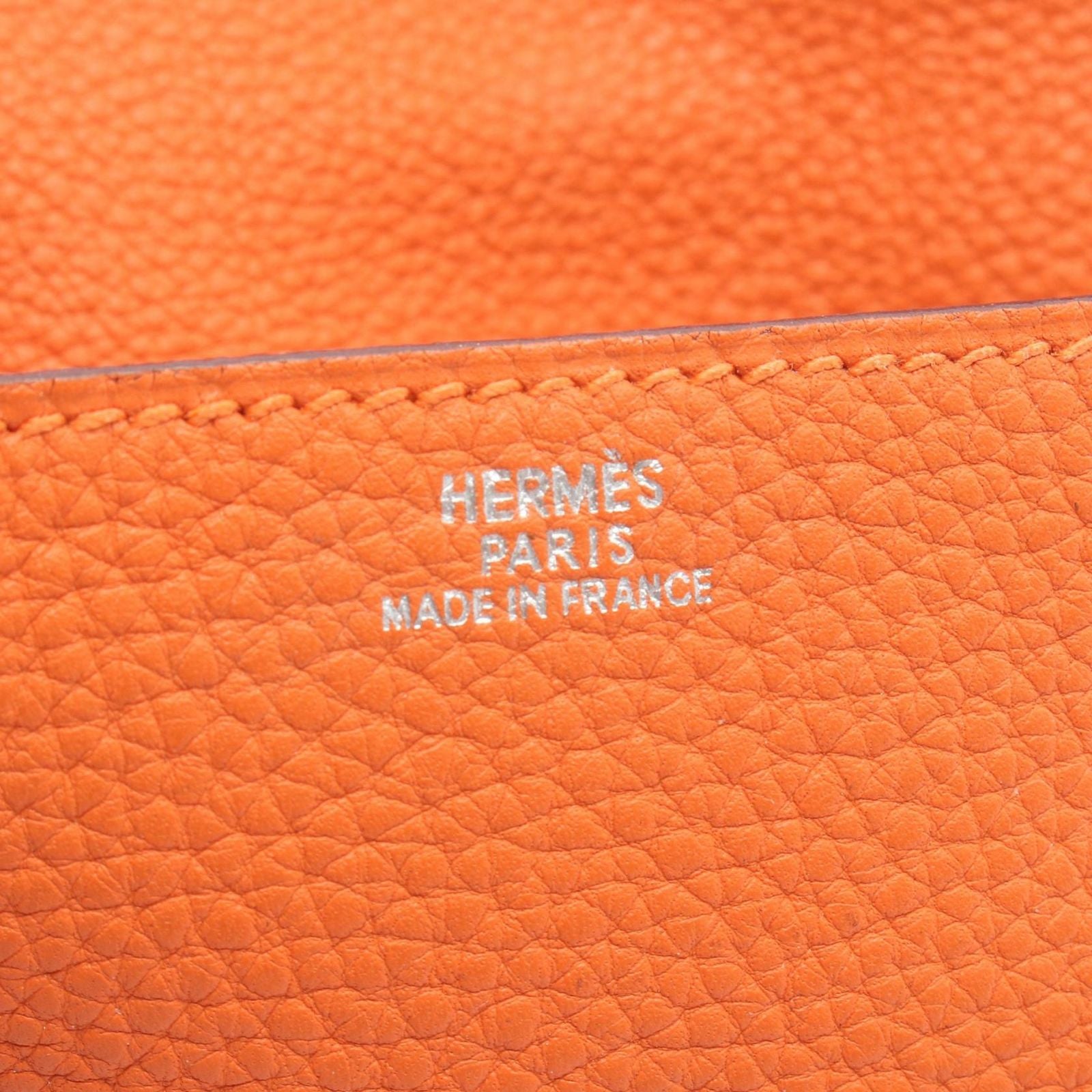 Hermes Waist Bag Pochette Green Orange Leather — view 4