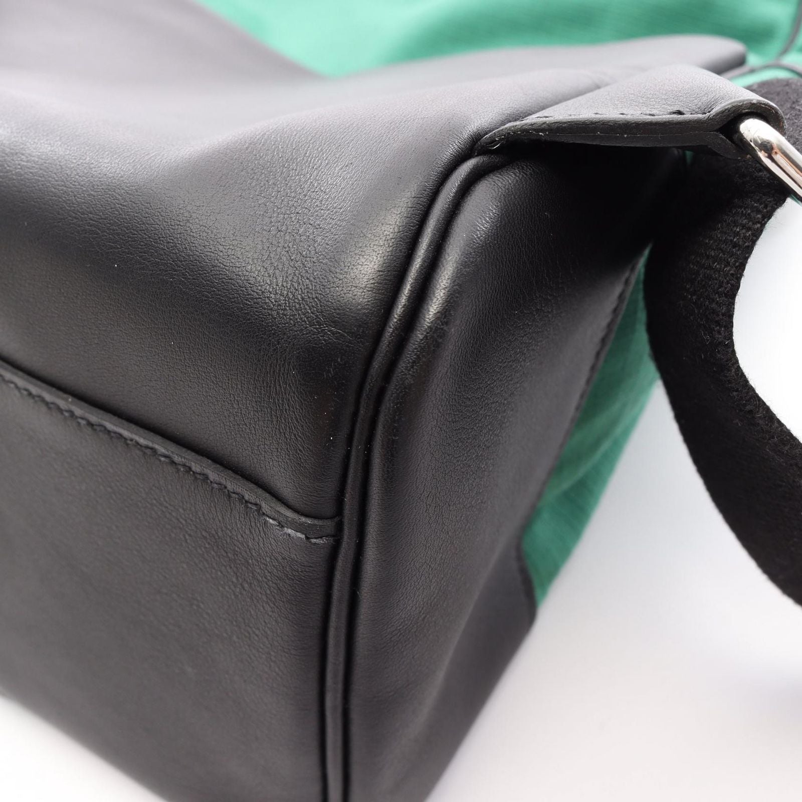 Hermes Backpack a Dos All Back Green Black Canvas Leather All T&c — view 9
