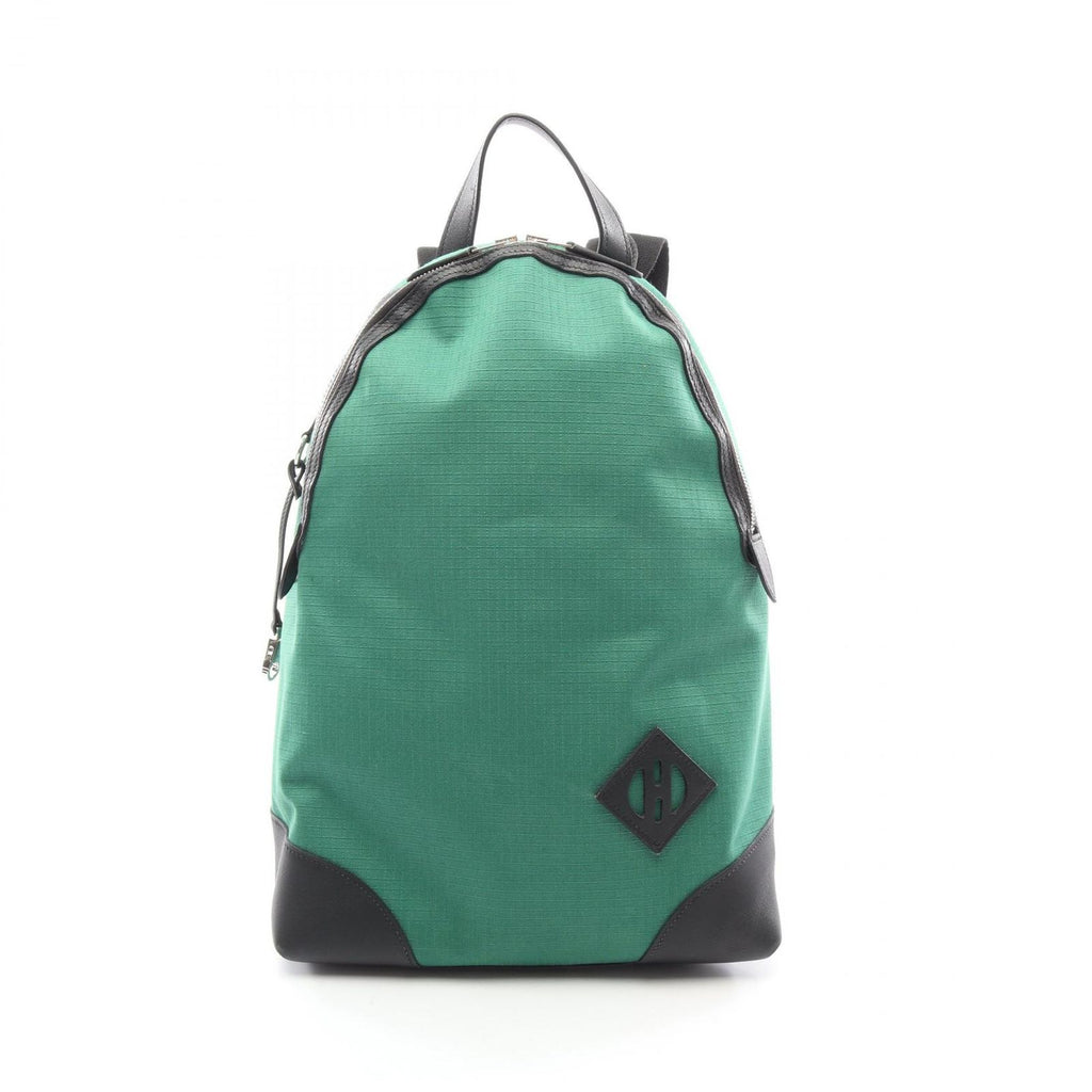 Hermes Backpack a Dos All Back Green Black Canvas Leather All T&c