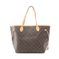 Louis Vuitton Tote Neverfull MM Monogram Canvas Leather