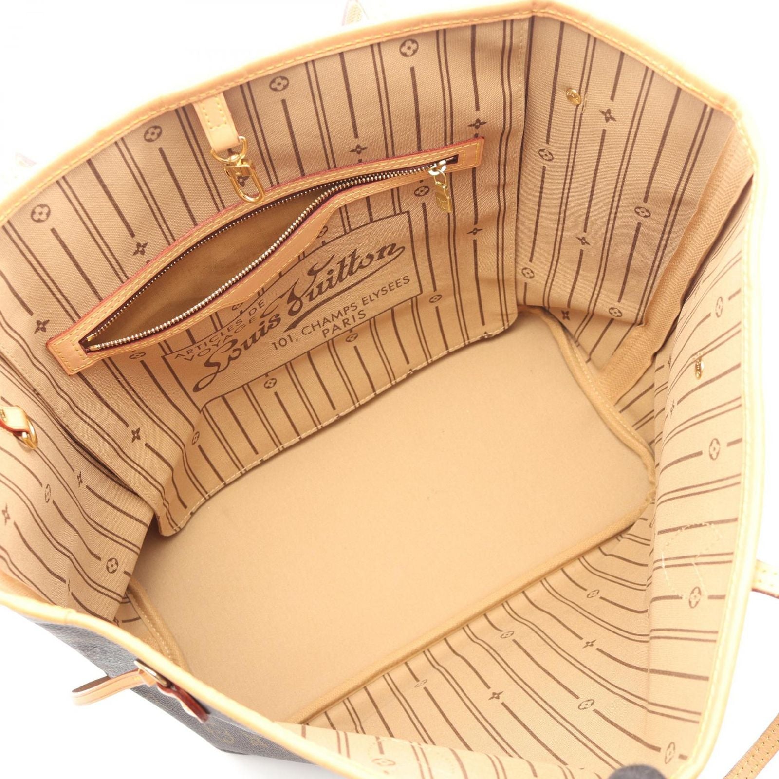 Louis Vuitton Tote Neverfull MM Monogram Canvas Leather — view 3