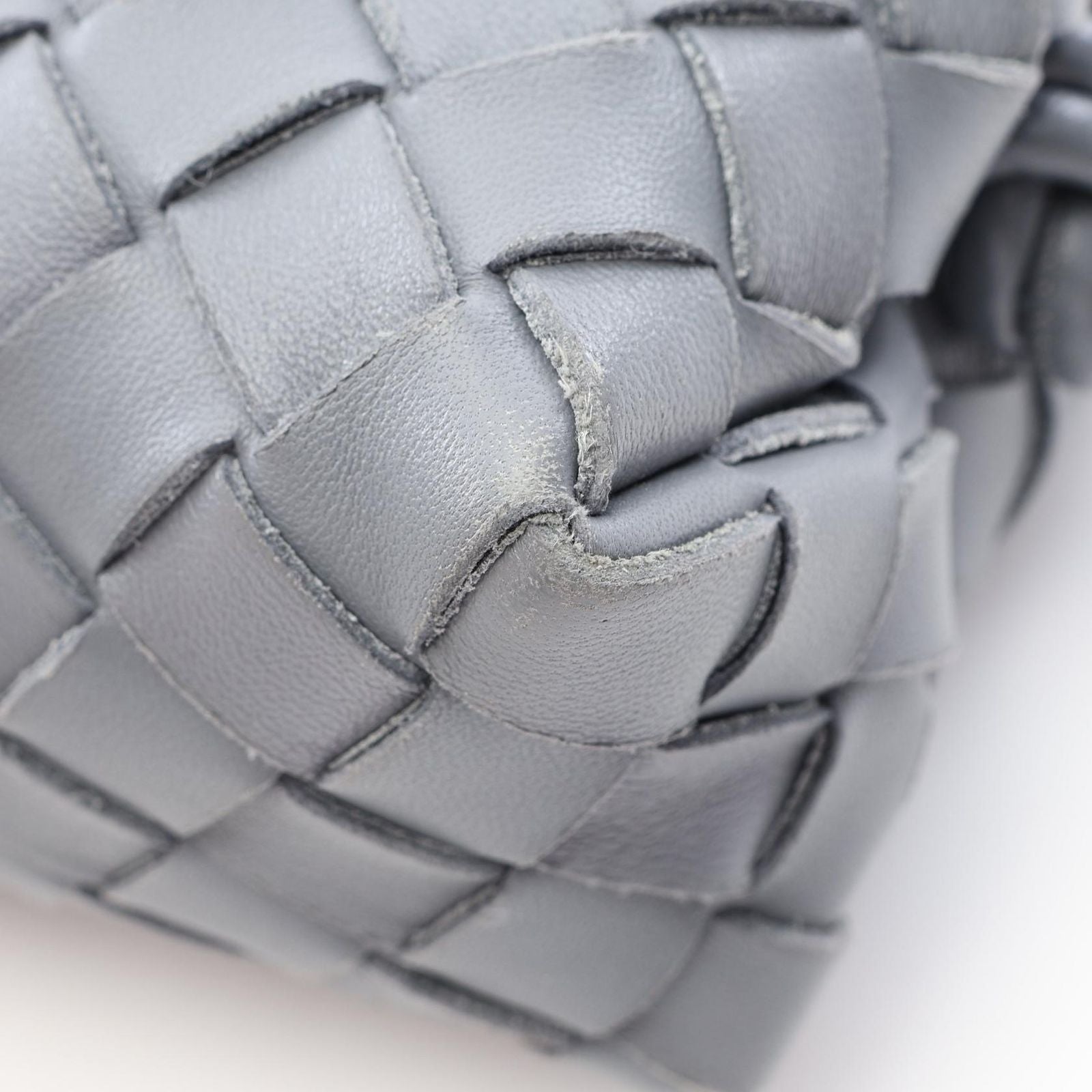 Bottega Veneta Shoulder Bag Loop Intrecciato Gray Leather Mini — view 8