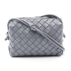Bottega Veneta Shoulder Bag Loop Intrecciato Gray Leather Mini