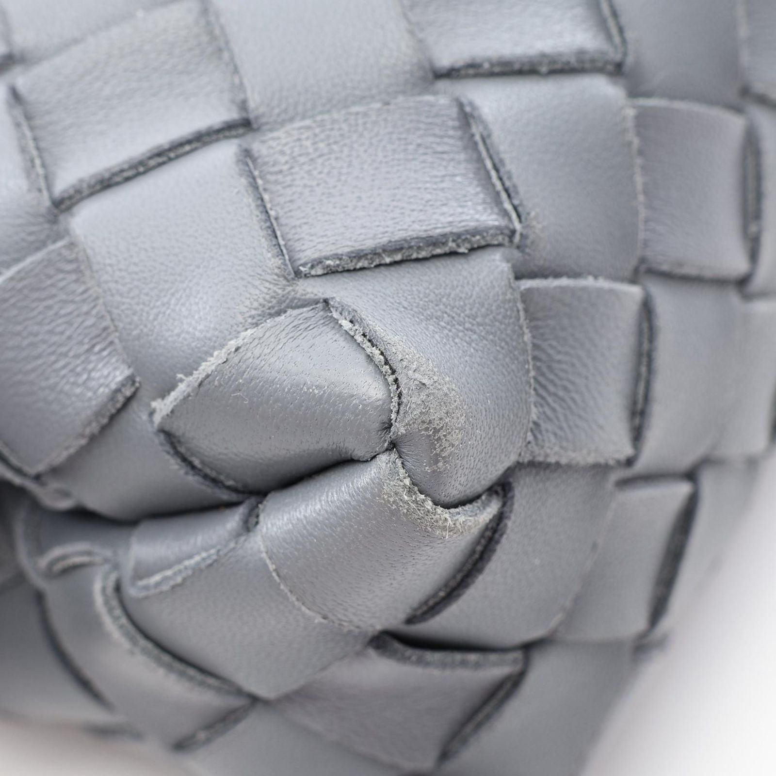 Bottega Veneta Shoulder Bag Loop Intrecciato Gray Leather Mini — view 9