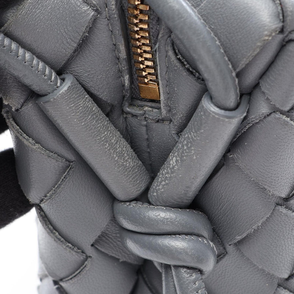 Bottega Veneta Shoulder Bag Loop Intrecciato Gray Leather Mini — view 6
