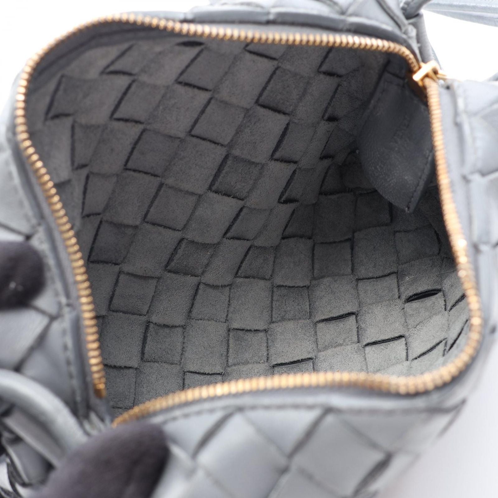 Bottega Veneta Shoulder Bag Loop Intrecciato Gray Leather Mini — view 3