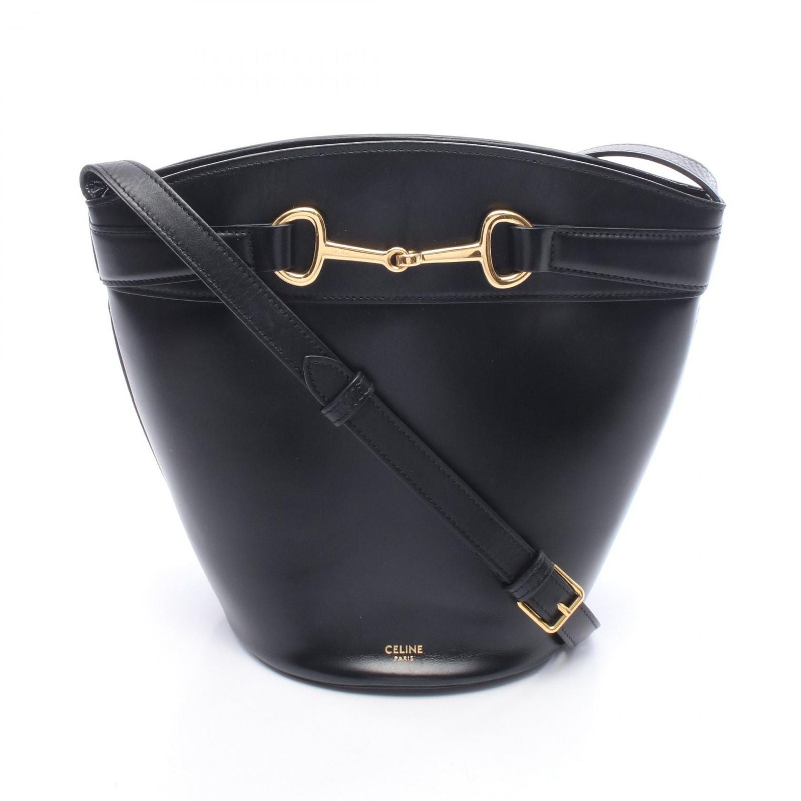 Celine Shoulder Bag Cles Sea Bucket Black Leather