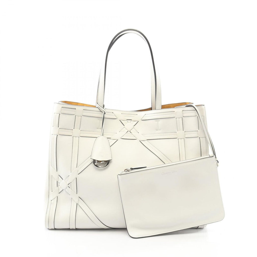Dior Tote Giant Cannage Connect White Leather
