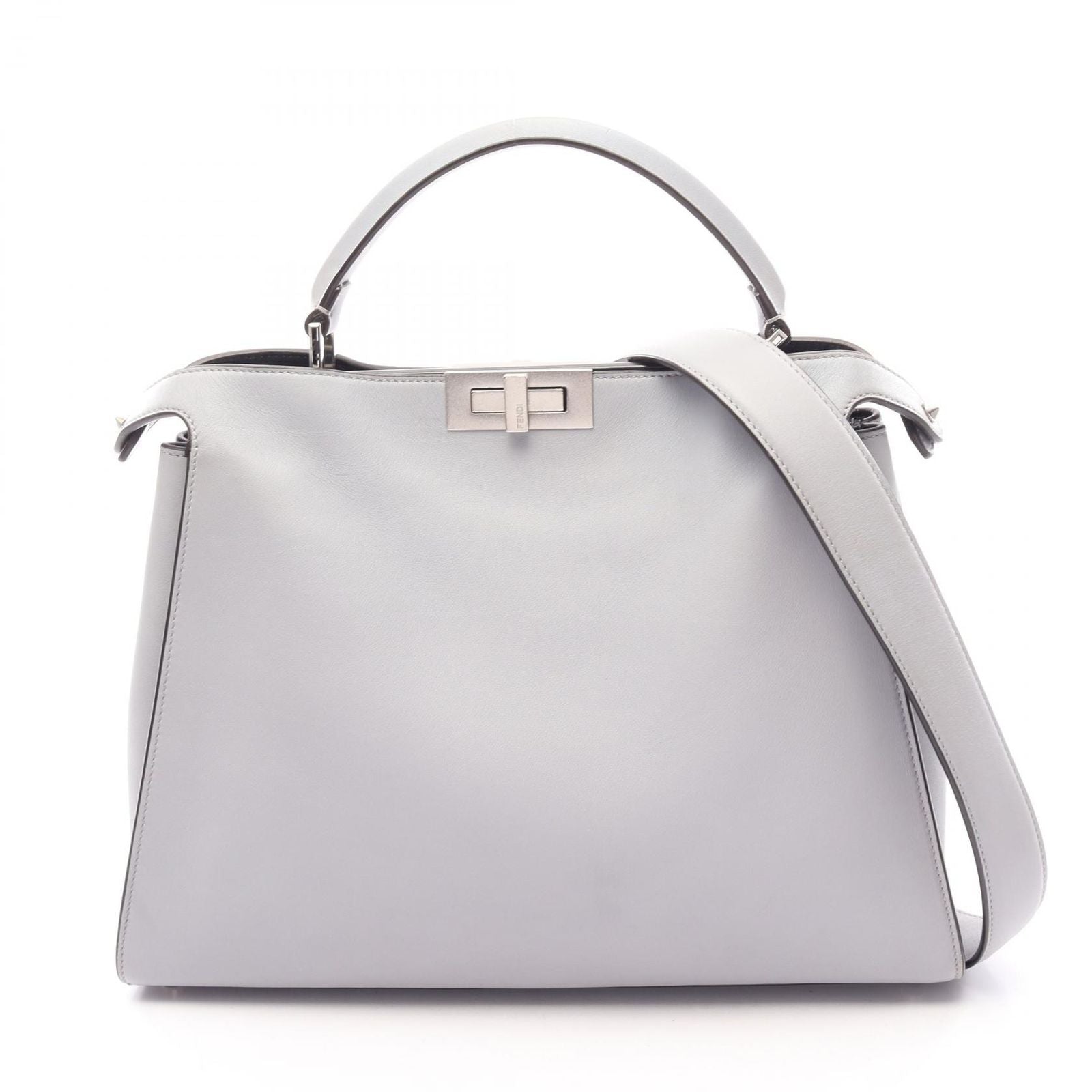 Fendi Handbag Peekaboo Essential 2-Way Light Gray