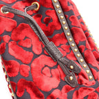 Prada Drawstring Pouch Red Fabric Leather Mini — view 8