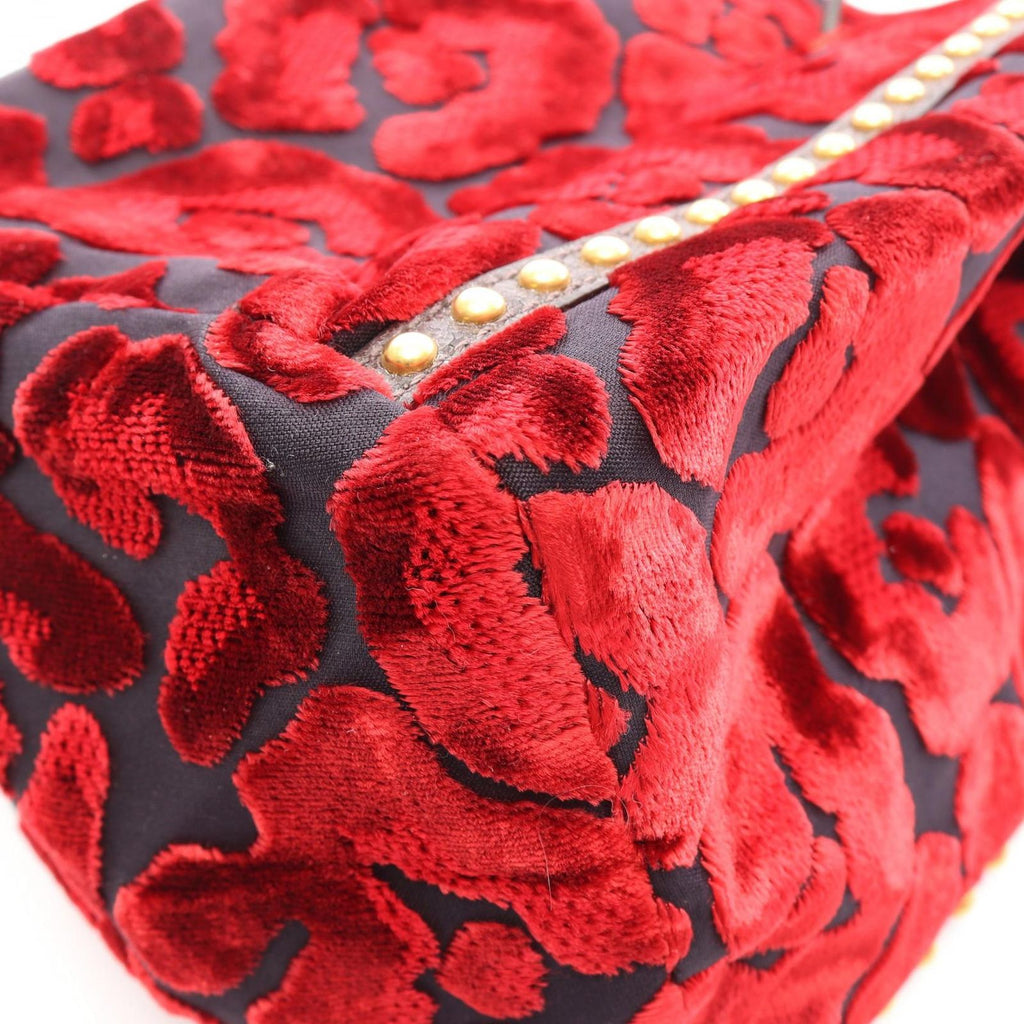 Prada Drawstring Pouch Red Fabric Leather Mini — view 5