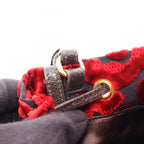 Prada Drawstring Pouch Red Fabric Leather Mini — view 6
