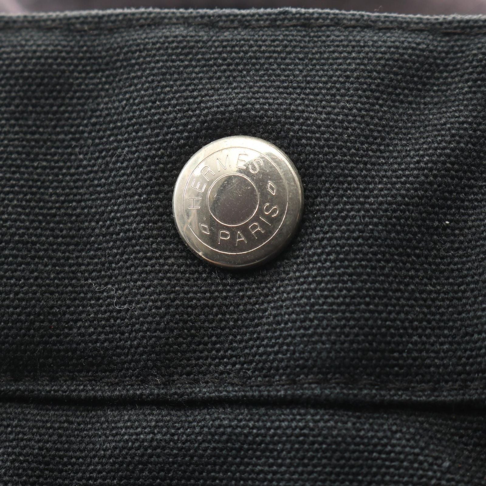 Hermes Tote Fourre Tout PM Black Canvas — view 8