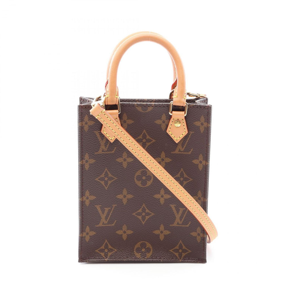 Louis Vuitton Handbag Sac Plat Monogram 2-Way Canvas Leather Petite