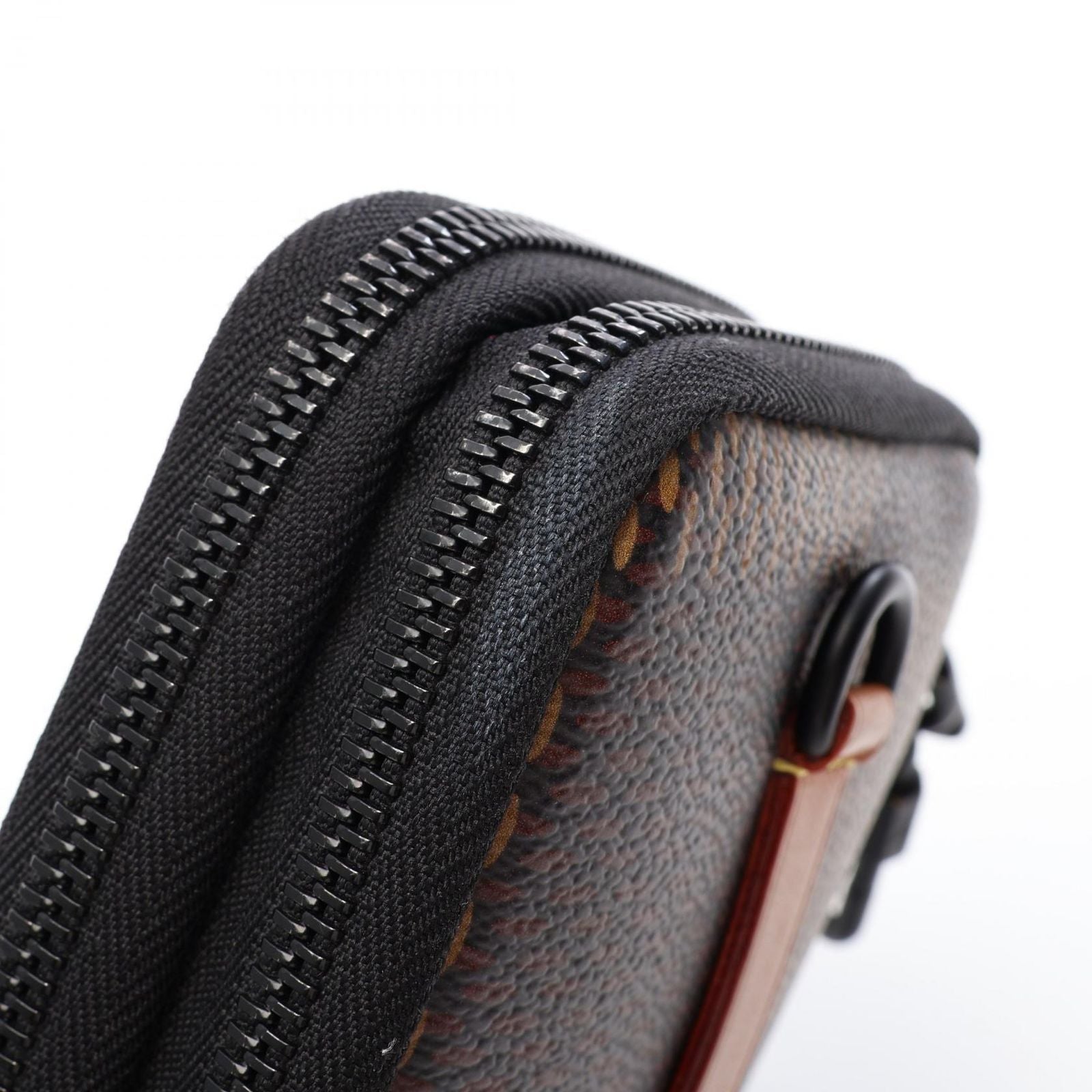Louis Vuitton Shoulder Bag Double Phone Pouch Canvas Leather — view 6