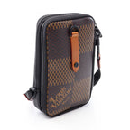 Louis Vuitton Shoulder Bag Double Phone Pouch Canvas Leather — view 2