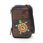 Louis Vuitton Shoulder Bag Double Phone Pouch Canvas Leather