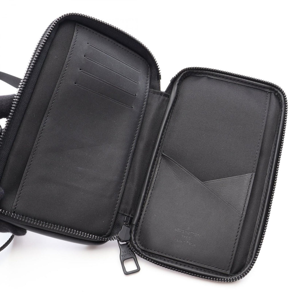 Louis Vuitton Shoulder Bag Double Phone Pouch Canvas Leather — view 3