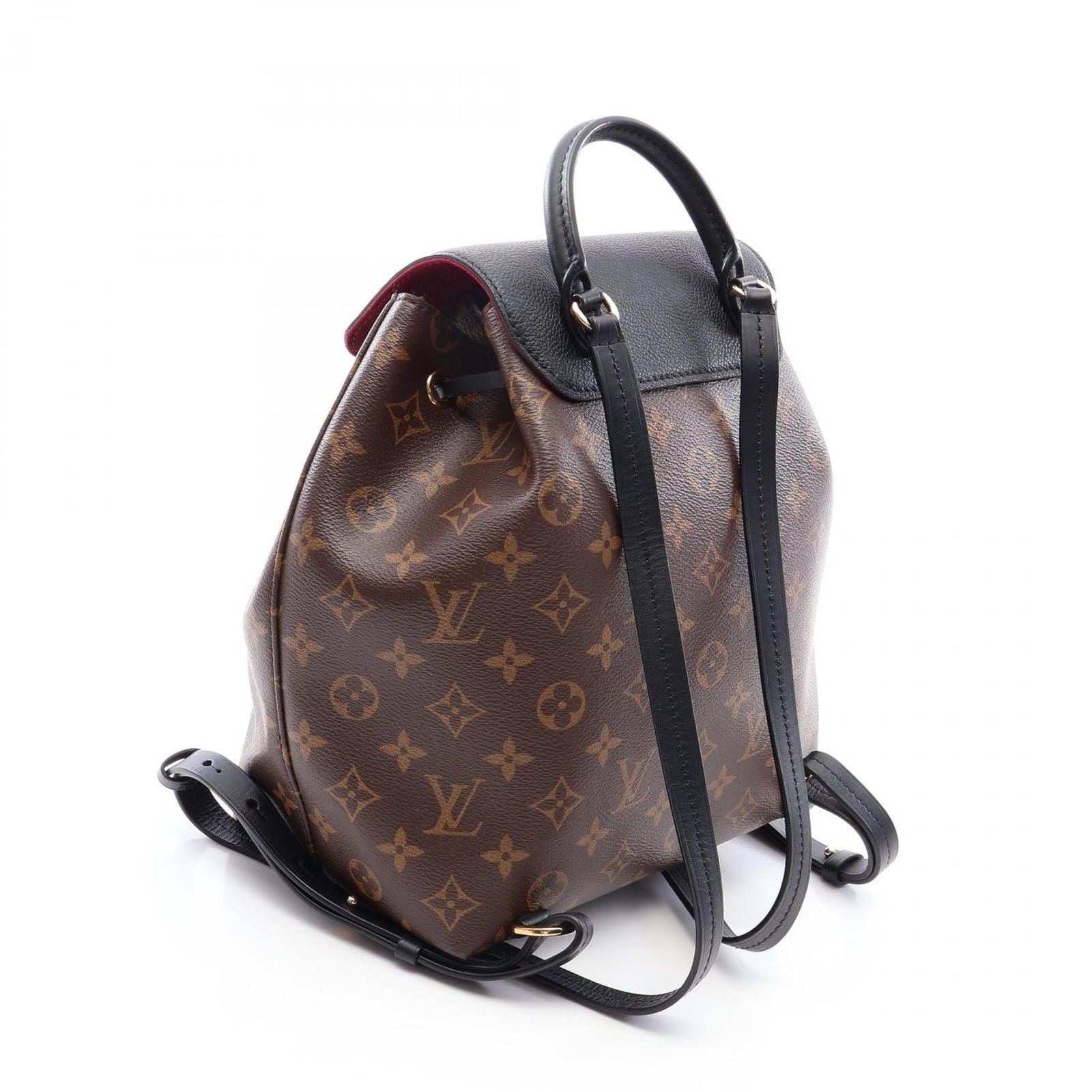 Louis Vuitton Backpack Montsouris NM PM Monogram Noir Canvas Leather — view 2
