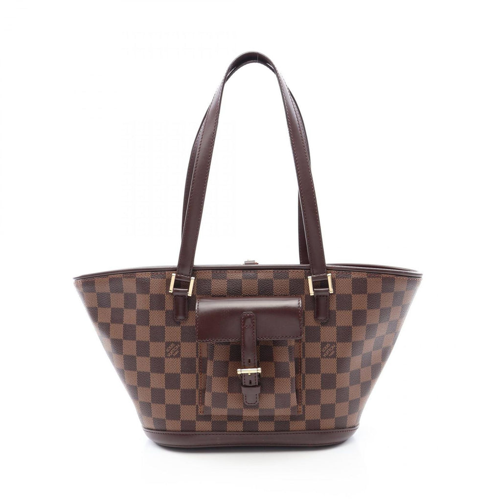 Louis Vuitton Tote Manosque PM Damier Ebene Canvas Leather