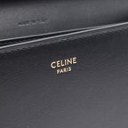 Celine Shoulder Bag Margo Triomphe Black Leather Chain Wallet — view 4