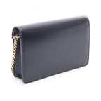 Celine Shoulder Bag Margo Triomphe Black Leather Chain Wallet — view 2