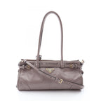 Prada Handbag 2-Way Gray Leather Bonnie