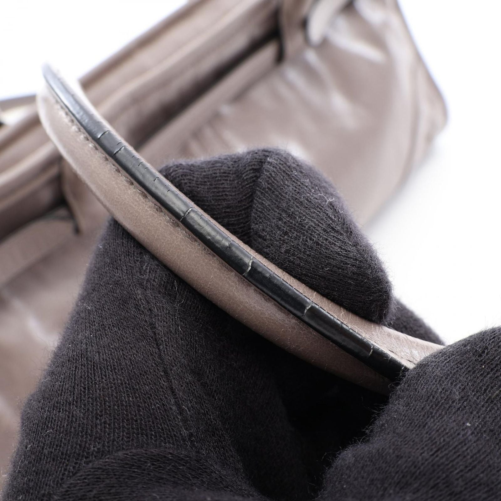 Prada Handbag 2-Way Gray Leather Bonnie — view 9