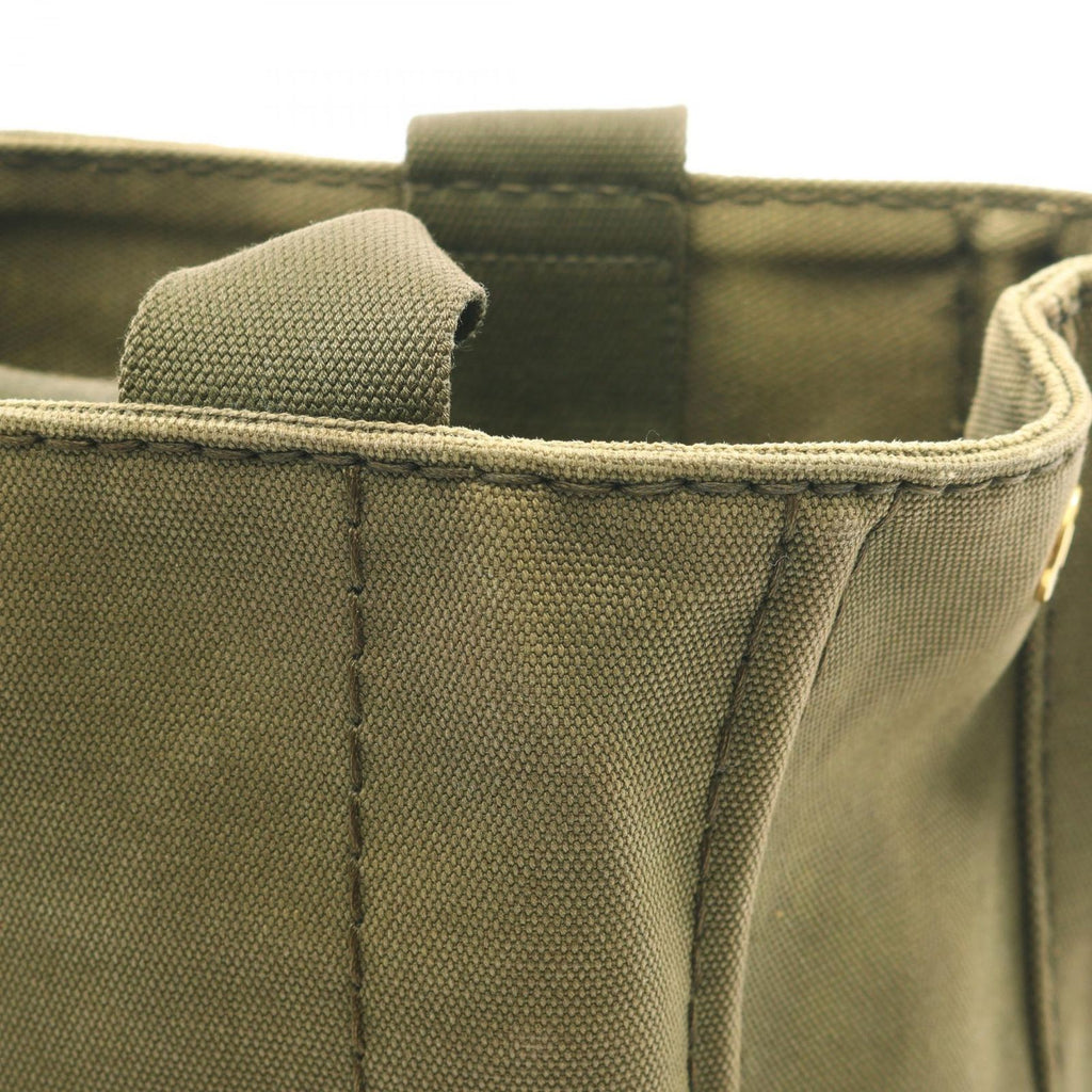 Prada Tote Canapa 2-Way Khaki Black Canvas Mini — view 7