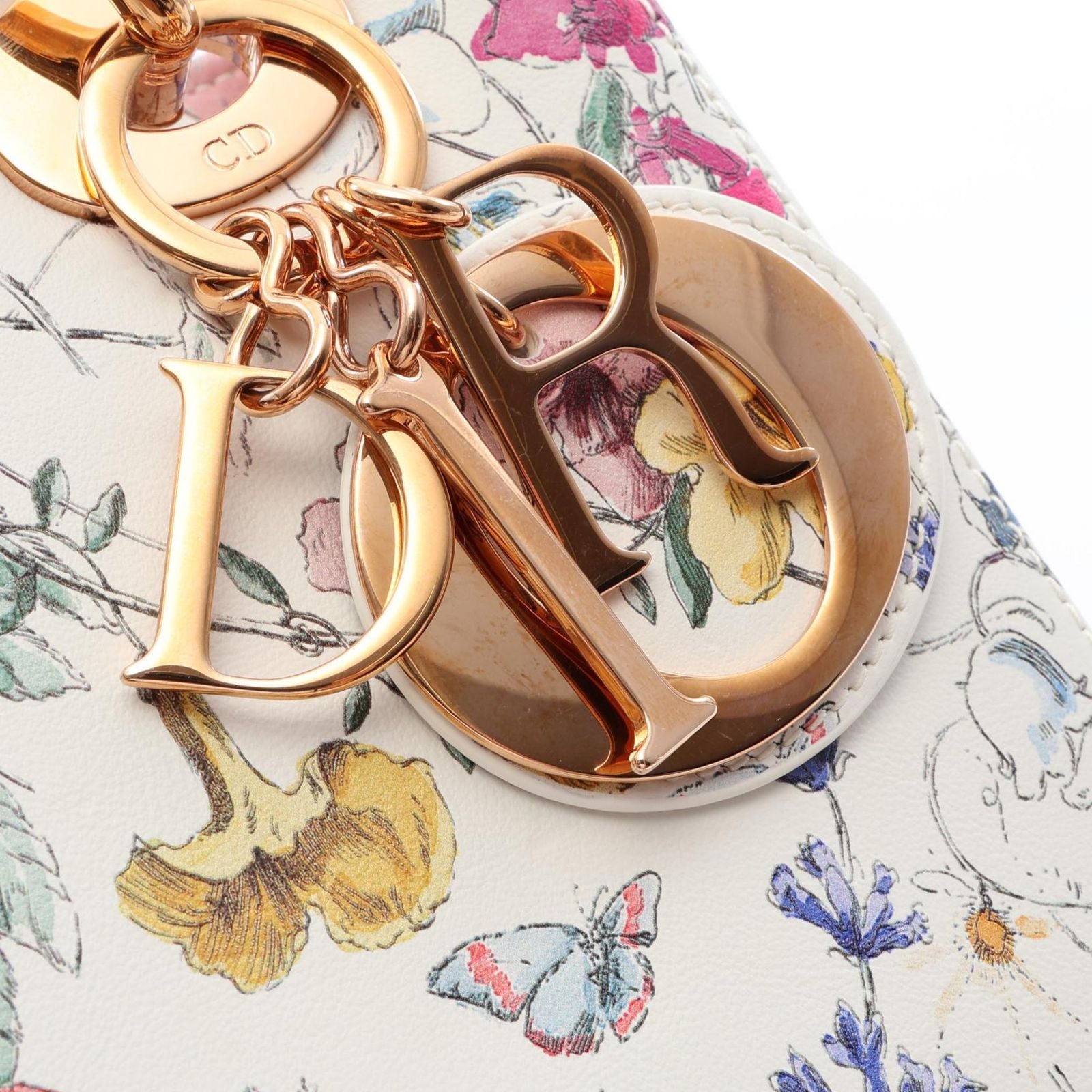 Dior Handbag Lady Dior MY Abcdior Lady Dior Small Florejo 2-Way White Multi — view 7