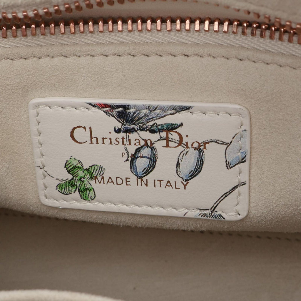 Dior Handbag Lady Dior MY Abcdior Lady Dior Small Florejo 2-Way White Multi — view 4