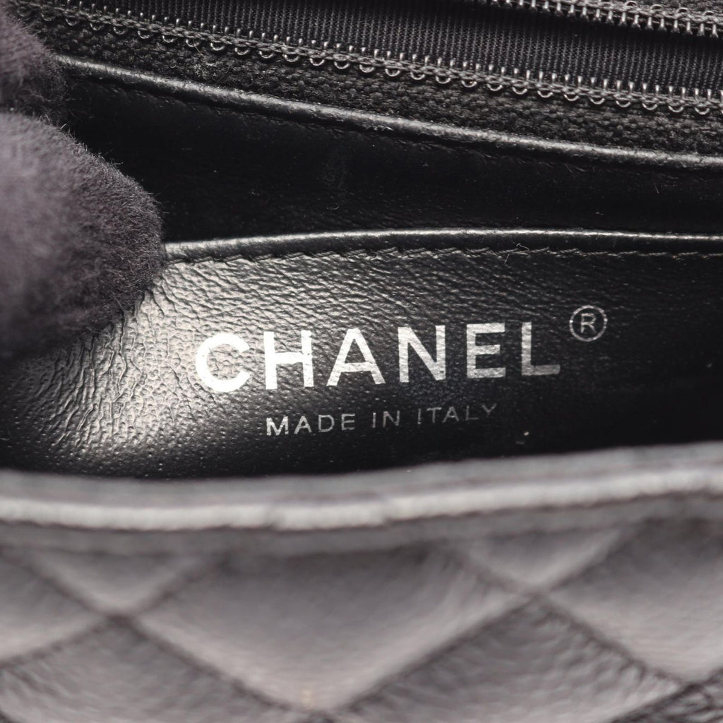 Chanel Shoulder Bag Mini Quilted Black Caviar Leather Chain — view 4