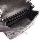 Chanel Shoulder Bag Mini Quilted Black Caviar Leather Chain — view 3