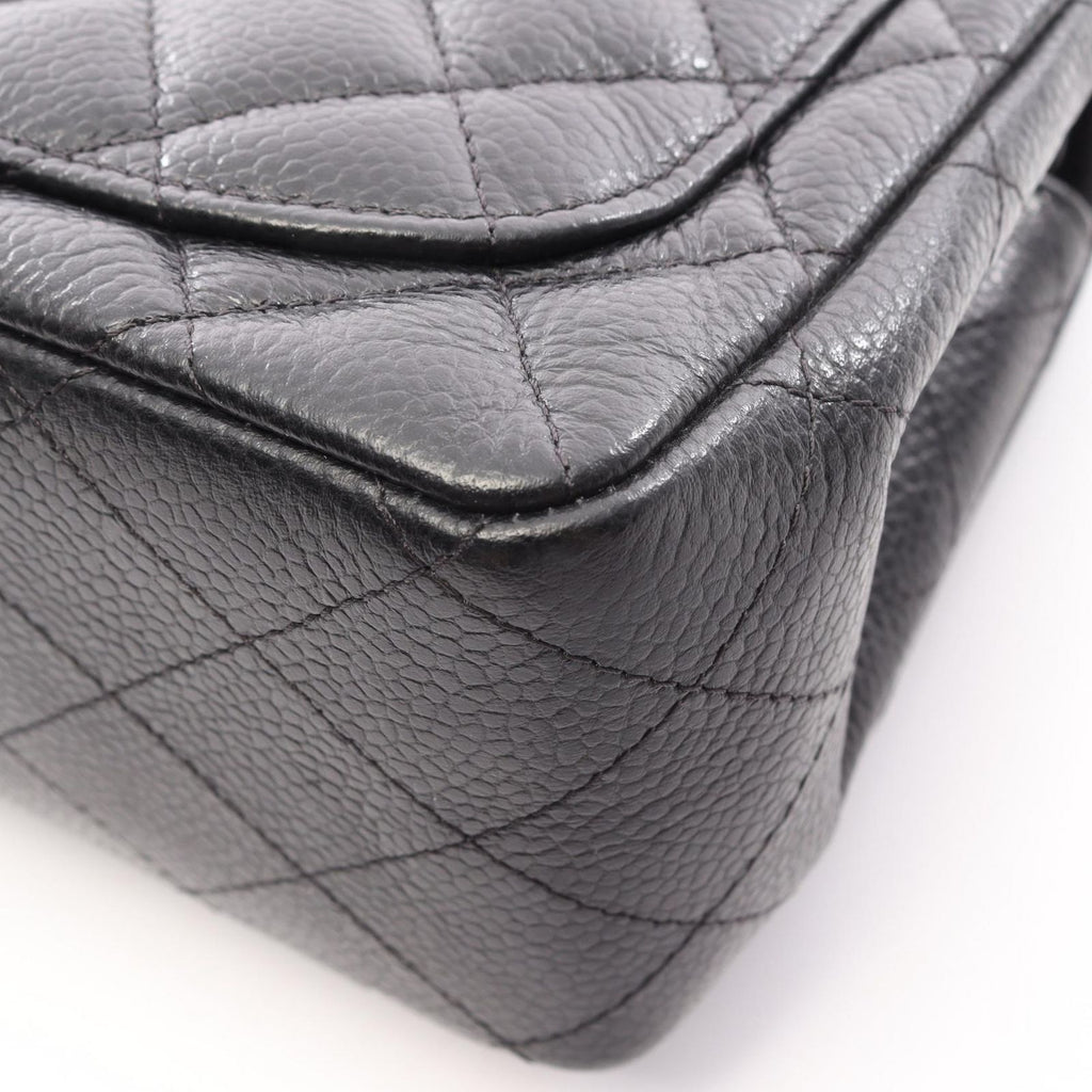 Chanel Shoulder Bag Mini Quilted Black Caviar Leather Chain — view 8