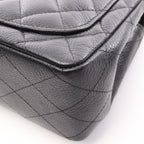 Chanel Shoulder Bag Mini Quilted Black Caviar Leather Chain — view 8