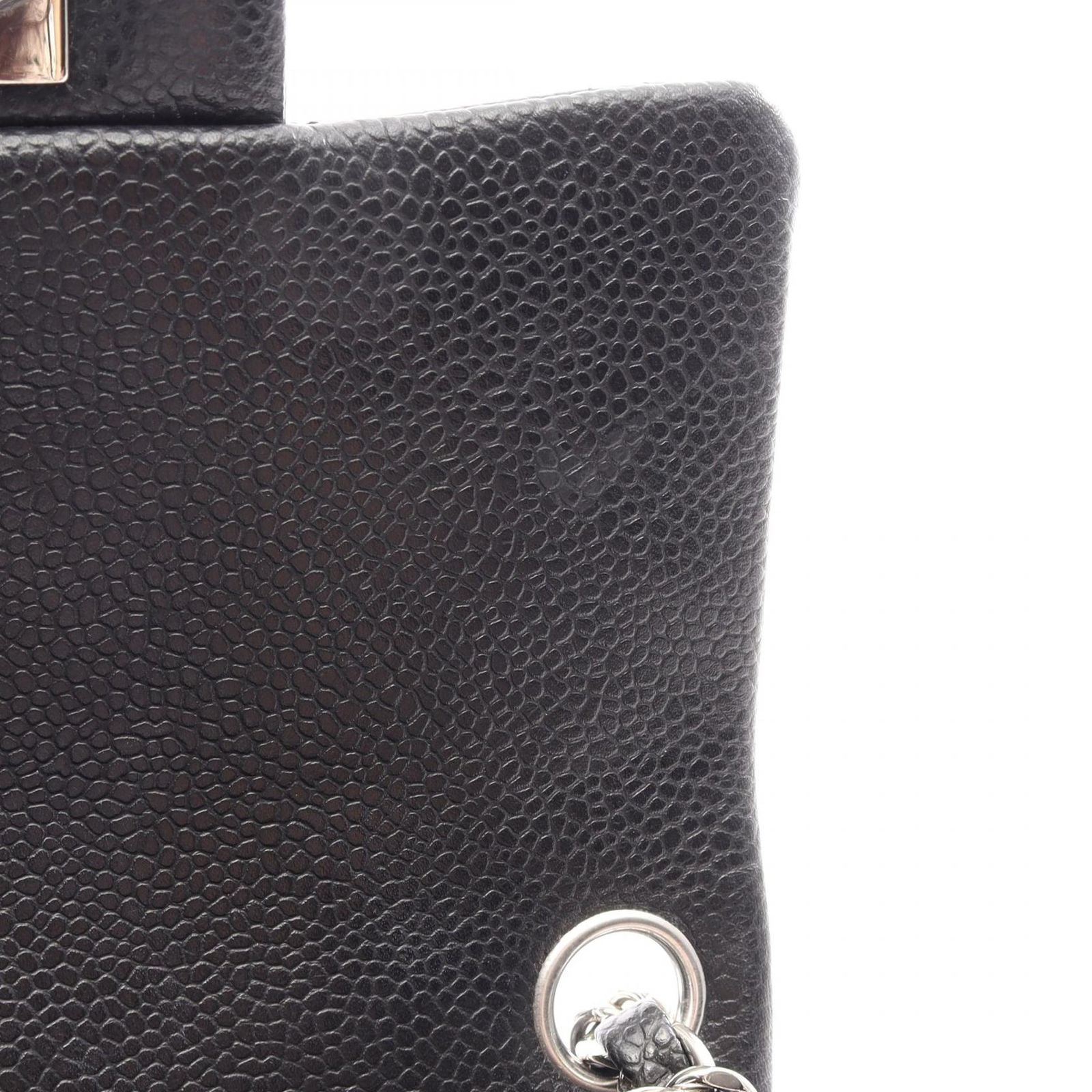 Chanel Shoulder Bag Mini Quilted Black Caviar Leather Chain — view 7