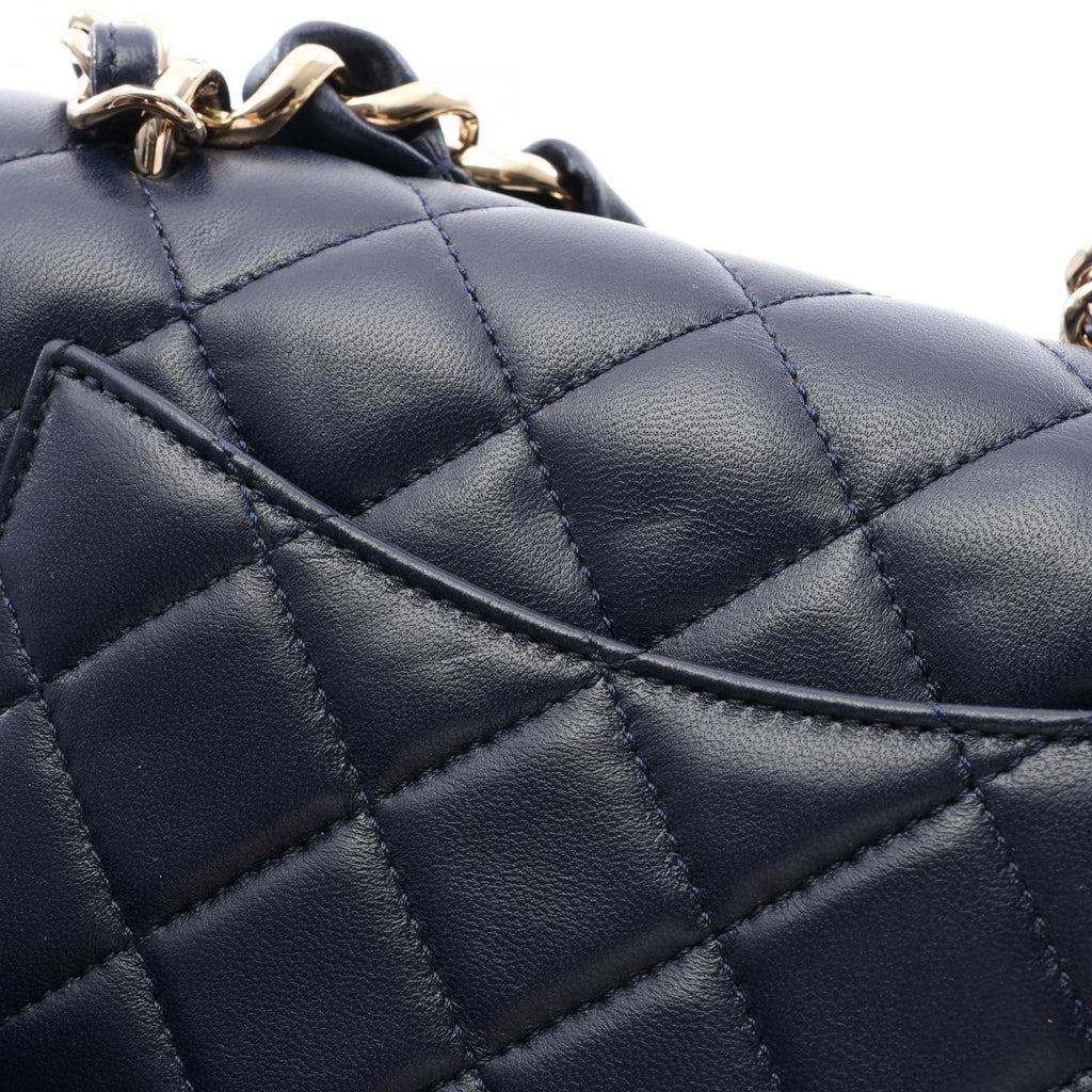 Chanel Shoulder Bag Quilted 2-Way Navy Lambskin Small Flap Chain — view 9